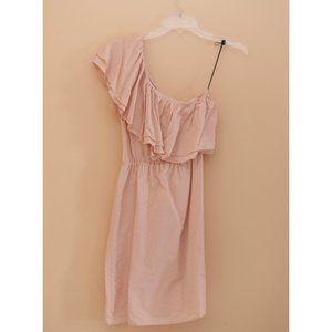 H & M one shoulder peach cotton dress